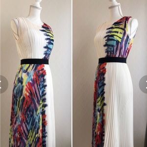 NWT BCBG UNIQUE + color splash chiffon midi dress size S